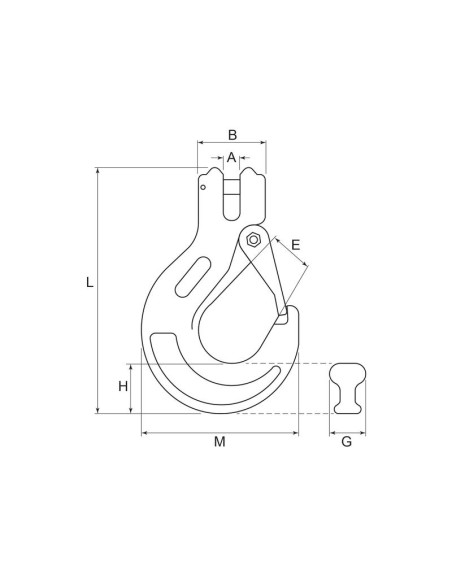 Gancho Clevis Con Seguro 13mm (Certificado)