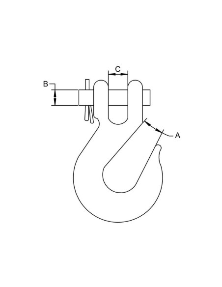 GANCHO CON PASADOR 8 MM.