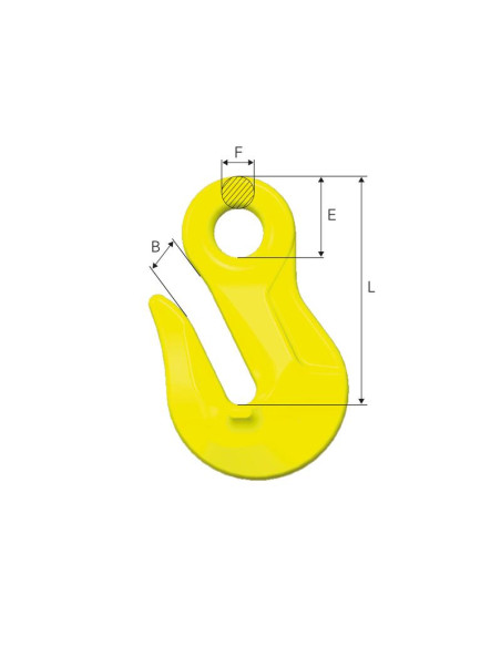 Gancho de agarre de argolla - OG-10-10, Ø de la cadena: 10mm