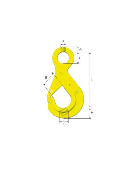Gancho de seguridad de argolla - OBK-10-10, Ø de la cadena: 10mm
