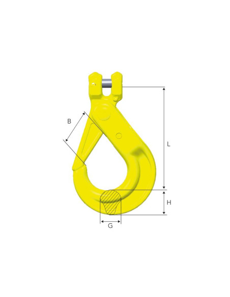 Gancho de seguridad de horquilla - GBK-13-10, Ø de la cadena: 13mm