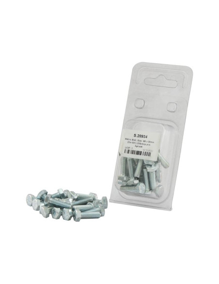 Tornillo Métrica, Tamaño: M6 x 20mm (Din 931) 20 pzas. Blister