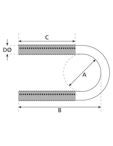 Tornillos-U- M6 x 21mm Longitud: 48mm