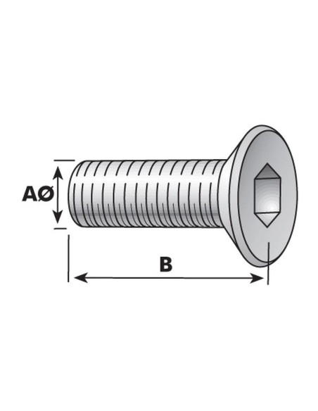 Tornillos Cabeza Avellanada, Tamaño: 6 x 10mm (Din 7991)