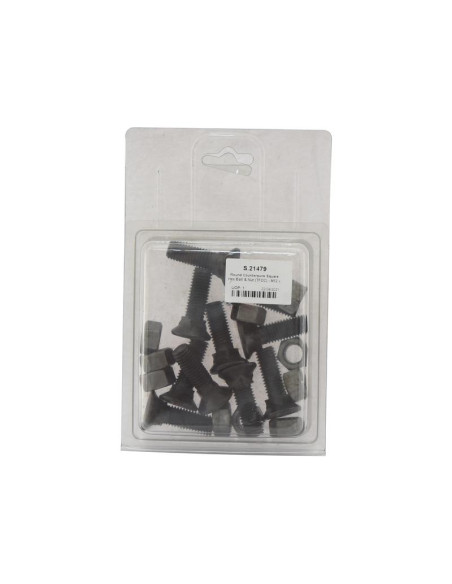 Tornillo Redondo Cuello Cuadrado - M12 x 40mm, Resistencia a la tracción 12.9 (10 pzas. Blister)