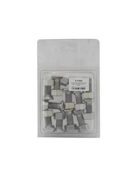 Tornillo Y Tuerca Cabeza Redonda - M14 x 35mm, Resistencia a la tracción 8.8 (12 pzas. Blister)