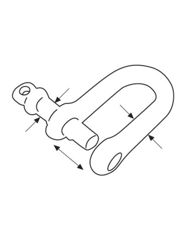 Grillete D Con Tornillo, Ø pasador5mm x 11mm...