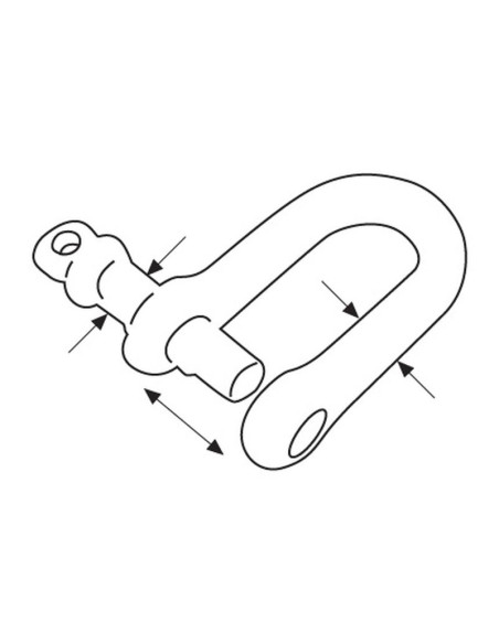 Grillete D Con Tornillo, Ø pasador5mm x 11mm Anchura de mordaza