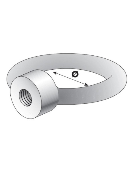 Ojo Nut, Tamaño: M8 x Ø20mm (Din 582) Metric Coarse