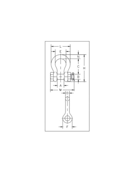 Grillete de anclaje tipo tornillo G2130 - SWL: 1 1/2T, Tamaño: 7/16'' (5 pzas.)