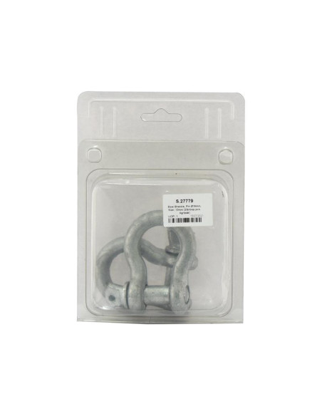 Grillete Lira Con Tornillo, Ø pasador16mm, Tamaño: 13mm (2 pzas. Blister)