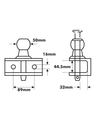 Enganche Doble Remolque 50mm (Rojo)