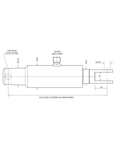 Cilindro de desplazamiento 30 mm