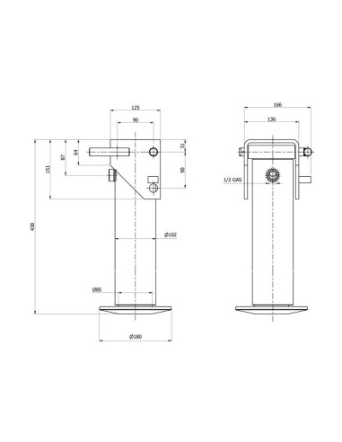 PIE DE REMOLQUE HIDRAULICO 5TON