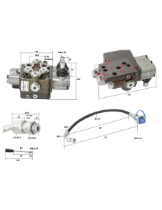 3/8'' Válvula de control simple efecto Massey Ferguson 2