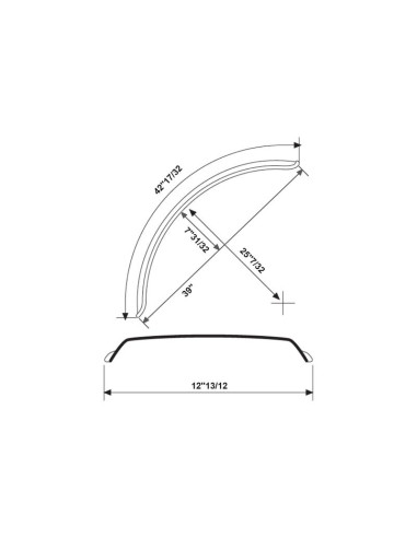 Guardabarros, Longitud: 1070mm, Anchura: 320mm.