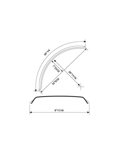 Guardabarros, Longitud: 920mm, Anchura: 250mm.