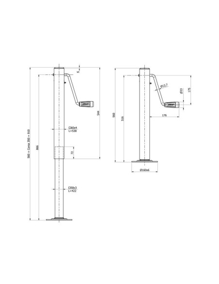 Soporte Remolque 800Kg