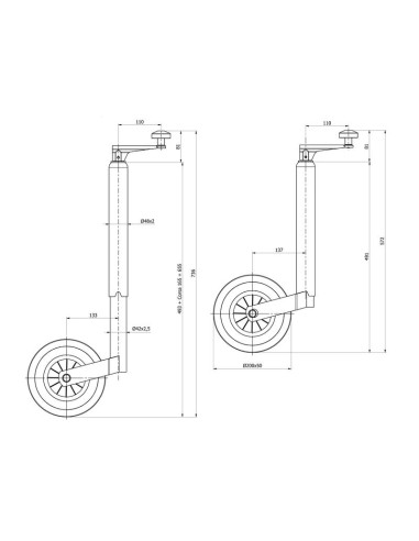 Soporte Remolque Con Rueda - 48mm