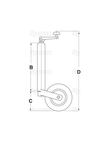 Soporte Remolque Con Rueda - 48mm