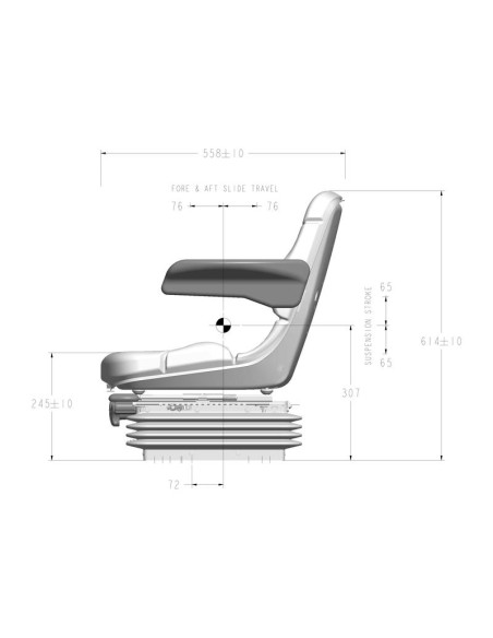 Asiento compacto de suspensión mecánica