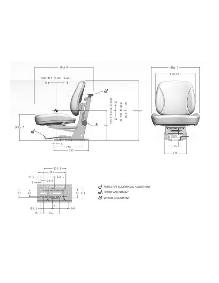Asiento con Suspensión Mecánica