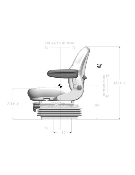 Asiento mediano de suspensión mecánica