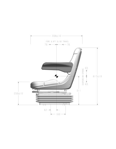 Asiento mediano de suspensión neumática
