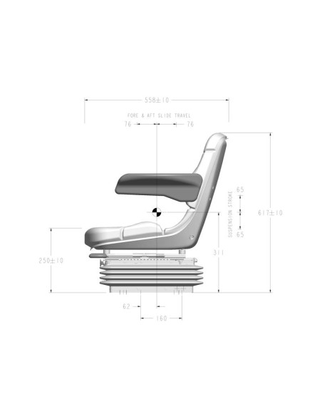 Asiento mediano de suspensión neumática