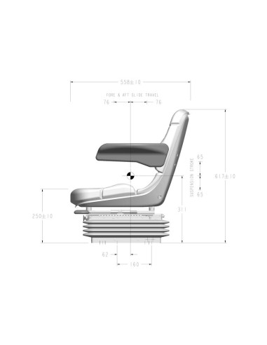 Asiento mediano de suspensión neumática