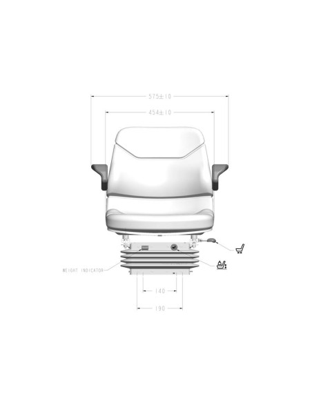 Asiento mediano de suspensión neumática