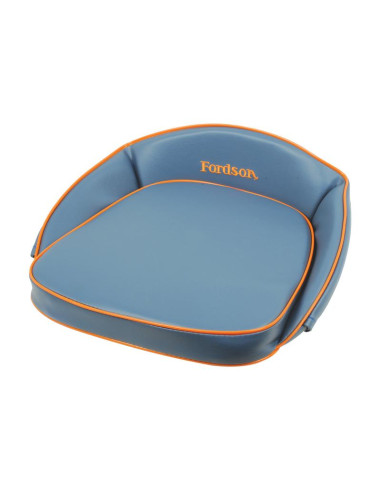 Cojin Asiento - Blue with Orange Trim