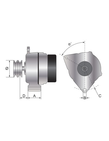 Alternador (Sparex) - 12V, 120 Amperios