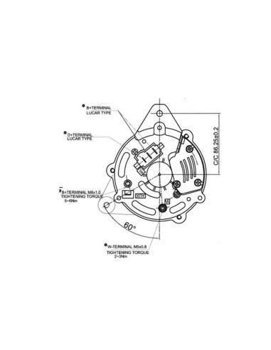 Alternador (Sparex) - 12V, 45 Amperios