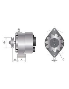 Alternador (Sparex) - 12V, 55 Amperios