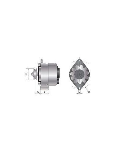 Alternador (Sparex) - 12V, 55 Amperios