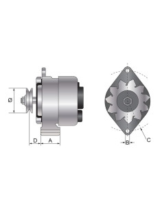 Alternador (Sparex) - 12V, 55 Amperios 2