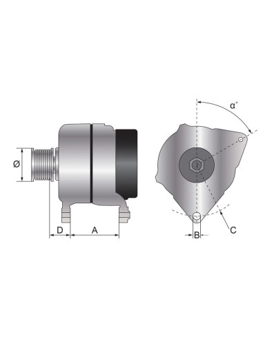 Alternador (Sparex) - 14V, 80 Amperios