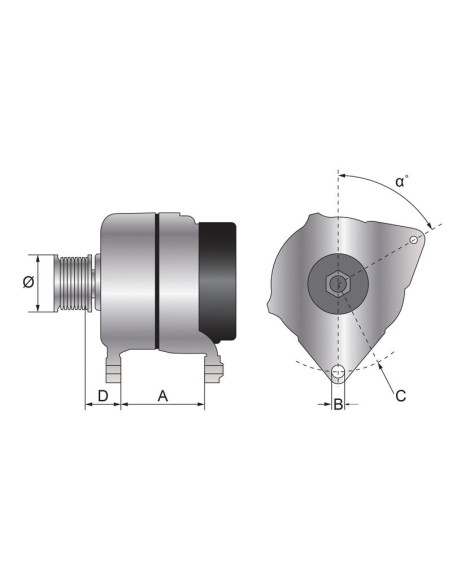 Alternador (Sparex) - 14V, 90 Amperios