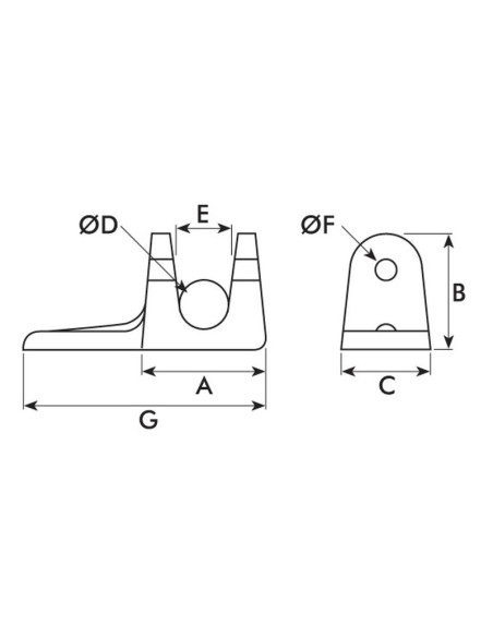 Soporte Perno Cartola, Ø pasador27mm