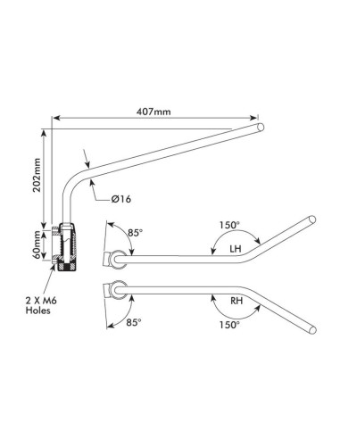 Brazo Espejo Ajustable, Dcho.
