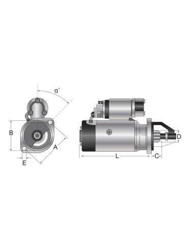 Motor De Arranque - 12V, 2.7Kw (Mahle)