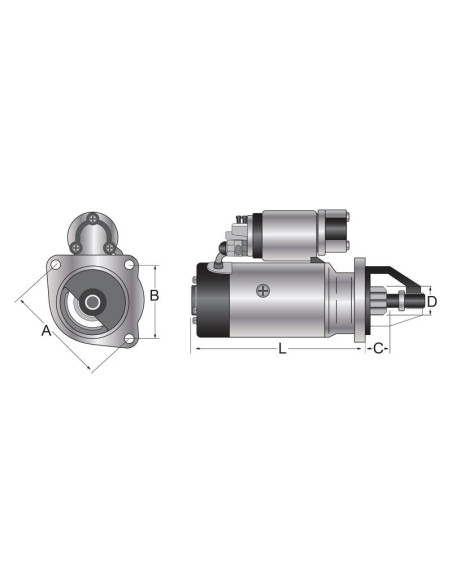 Motor De Arranque - 12V, 2.7Kw (Sparex)
