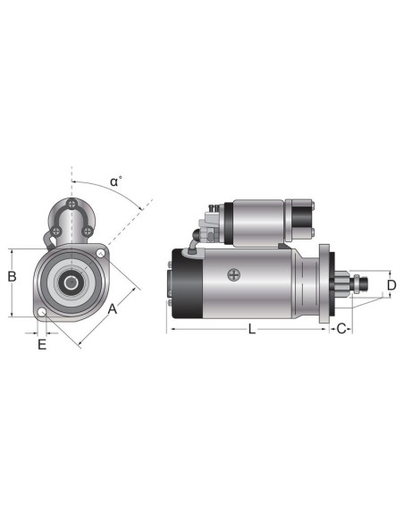 Motor De Arranque - 12V, 3.2Kw (Sparex)