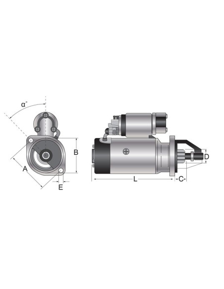 Motor De Arranque - 12V, 3.2Kw, Engranaje reducido (Mahle)