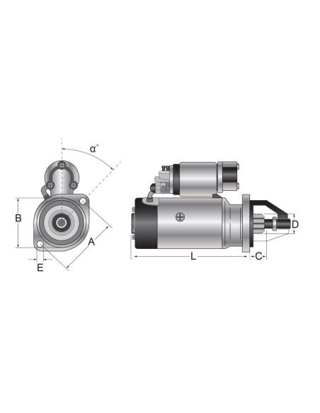 Motor De Arranque - 12V, 3.2Kw, Engranaje reducido (Mahle)