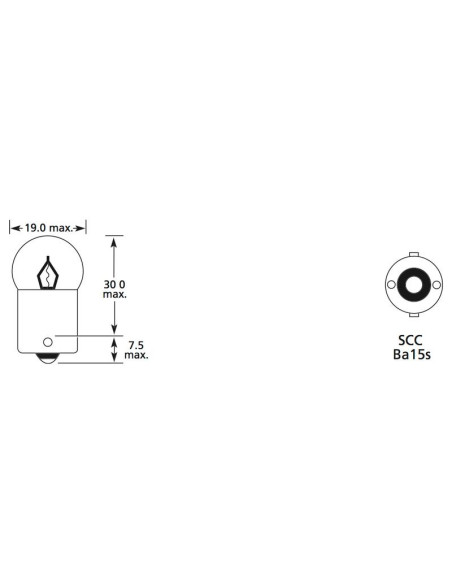Bombilla (Filamento), 12V, 10W, BA15s
