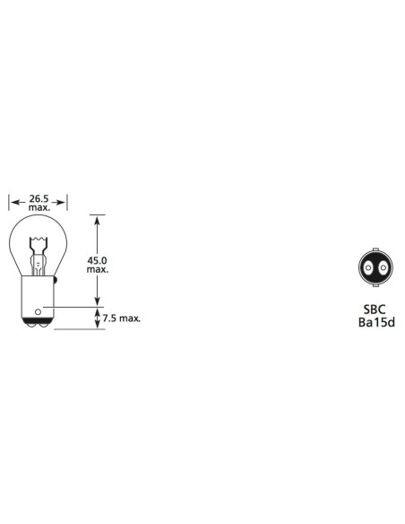 Bombilla (Filamento), 12V, 21W, BA15d