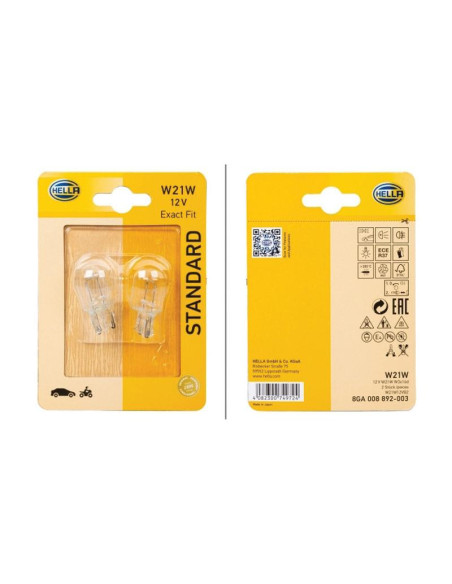 Bombilla (Filamento), 12V, 21W, W3x16d