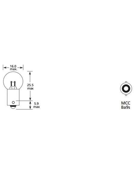 Bombilla (Filamento), 12V, 5W, BA9s